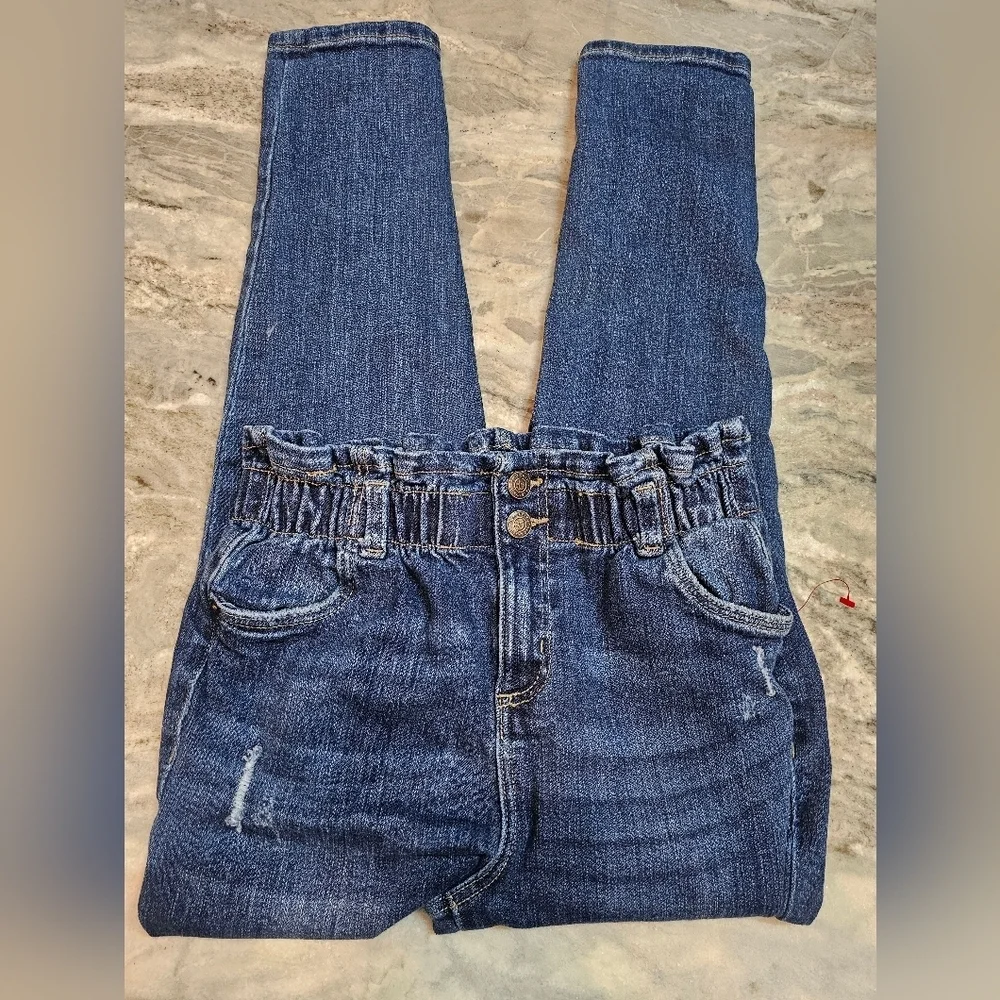 True Craft Kids High Rise Skinny Jeans Distressed Blue Denim Size 12